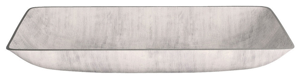 Alumix Nek Rectangular Vessel Sink, White and Silver