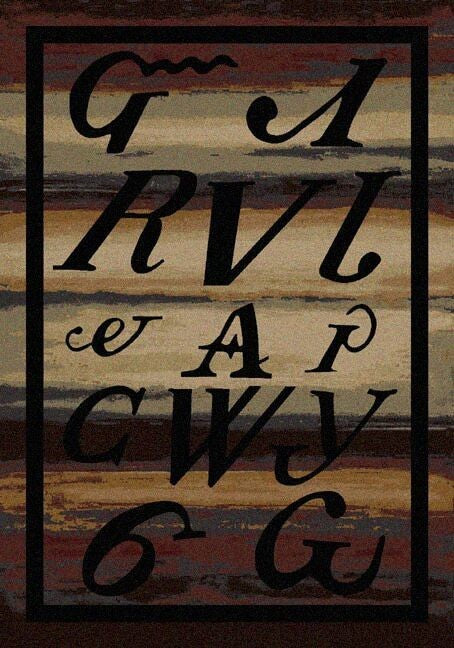 Syllabary Rug, Multi, 5'x8', Rectangle