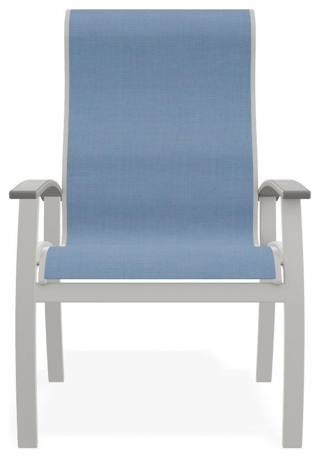 Belle Isle Sling Outdoor Dining Chair, Sky/Snow