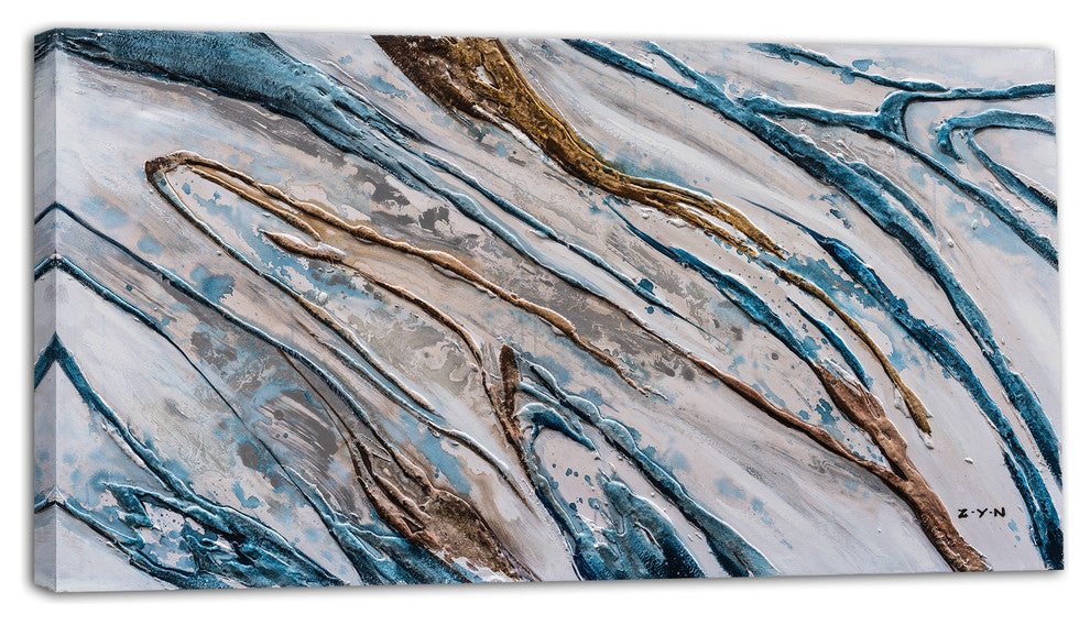 "Water Running Down The Hill" Abstract Hand Painted Art; Fine Art; Modern Art