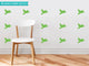Birds Fabric Wall Decals, Set of 16 Birds, Green
