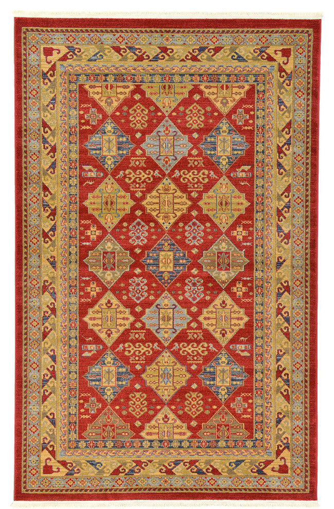 Unique Loom Red Xerxes Sahand 5' 0 x 8' 0 Area Rug