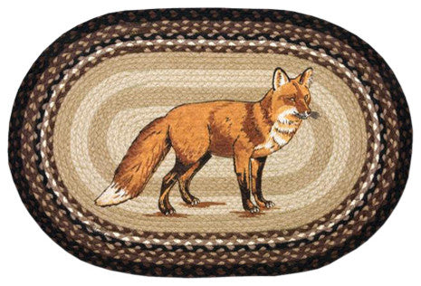 Earth Rugs OP-313 Fo x  Oval Patch 20" x 30"