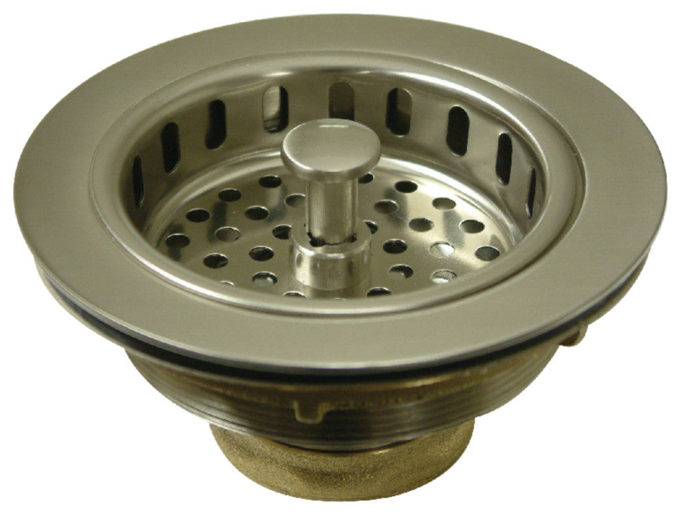 Kingston Brass Kitchen Sink Basket Strainer, Brushed Nickel
