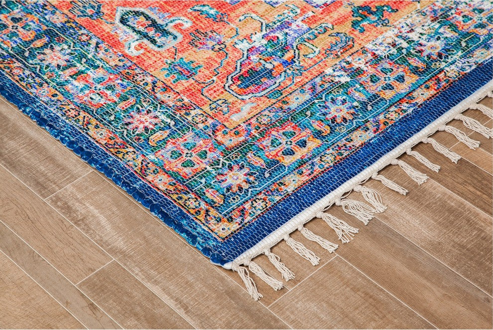 Kuba Distressed Area Rug, 7'6"x9'6"