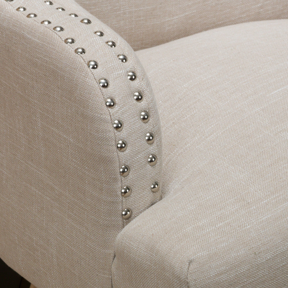 GDF Studio Baldwin Light Beige Fabric Arm Chair