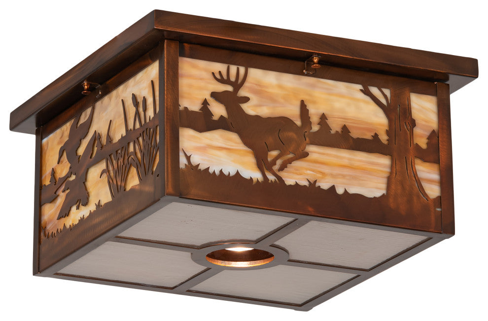 18 Square Deer at Lake Flushmount