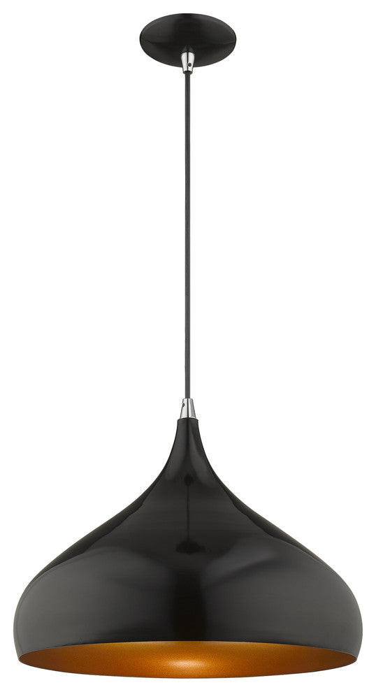 Livex Lighting Shiny Black 1-Light Mini Pendant