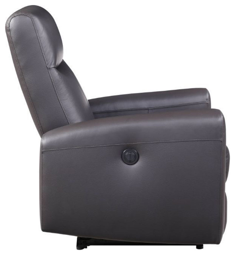 Top Grain Leather Power Motion Recliner, Beige