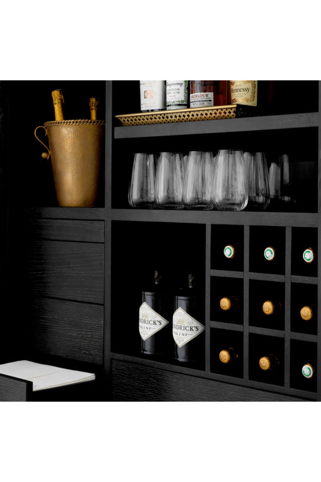 Charcoal Oak Bar Cabinet, Eichholtz Connaught