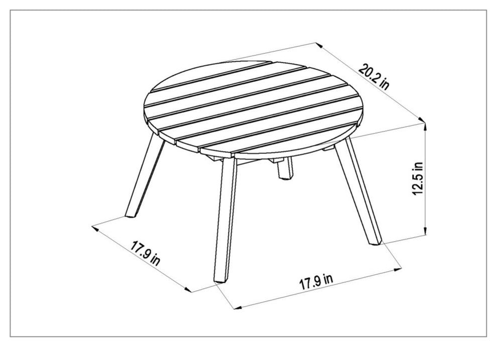 Amazonia Canarias Round Teak Finish Patio Dining Table