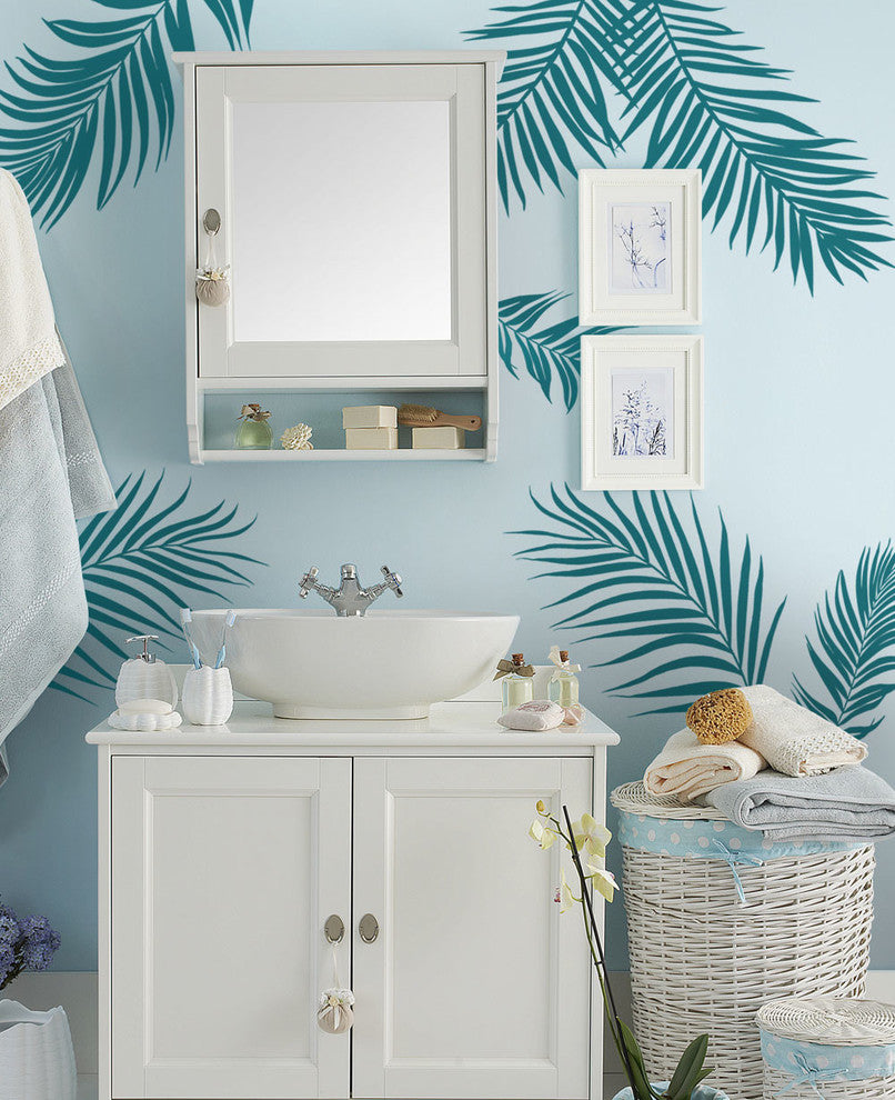 Palm Leaves Wall Decal, Teal
