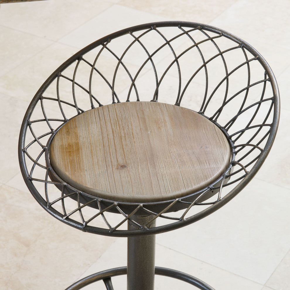 GDF Studio Aero Industrial Firwood Adjustable Height Bar Stool