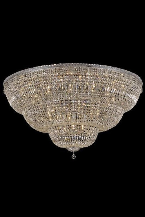 Elegant Tranquil Flush Mount, Chrome Finish With Royal Cut Crystal