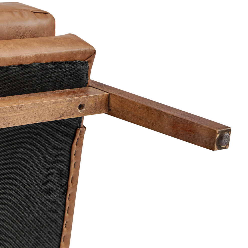Colton PU Accent Arm Chair, Vintage Cider