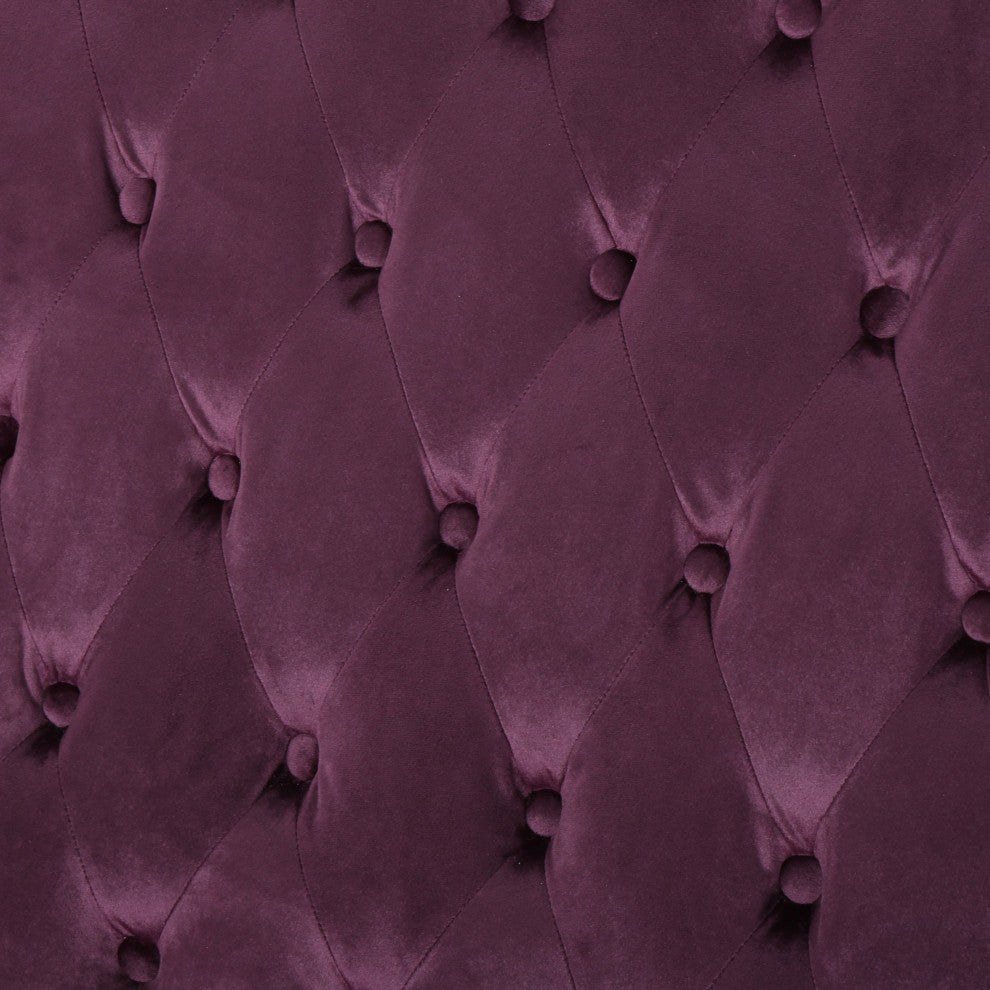 GDF Studio Leona Traditional High Back Tufted Winged Fabric Loveseat, Raisin