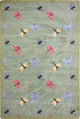 Kaleidoscope Rug, Wing Dings, Green, 5'4"x7'8"
