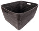 Saboga Home Family Basket With Cutout Handle, Tudor Black, 24"x20"x13"