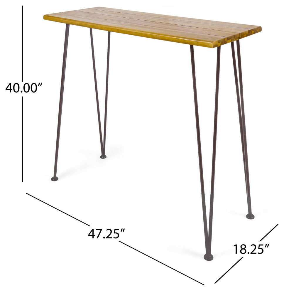 Taylor Outdoor 2 Seater Industrial Acacia Wood and Iron Bar Set