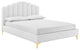 Olivia Queen Performance Velvet Platform Bed - White