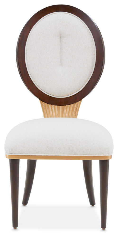 Camellia Field Dining Side Chair, Set of 2, Linen/Warm Pecan