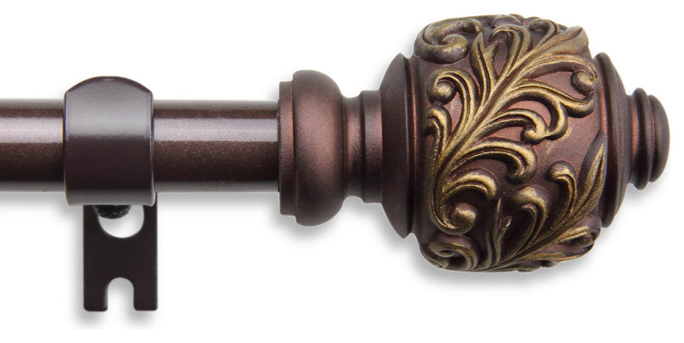 Tilly Curtain Rod, Cocoa, 84-120"