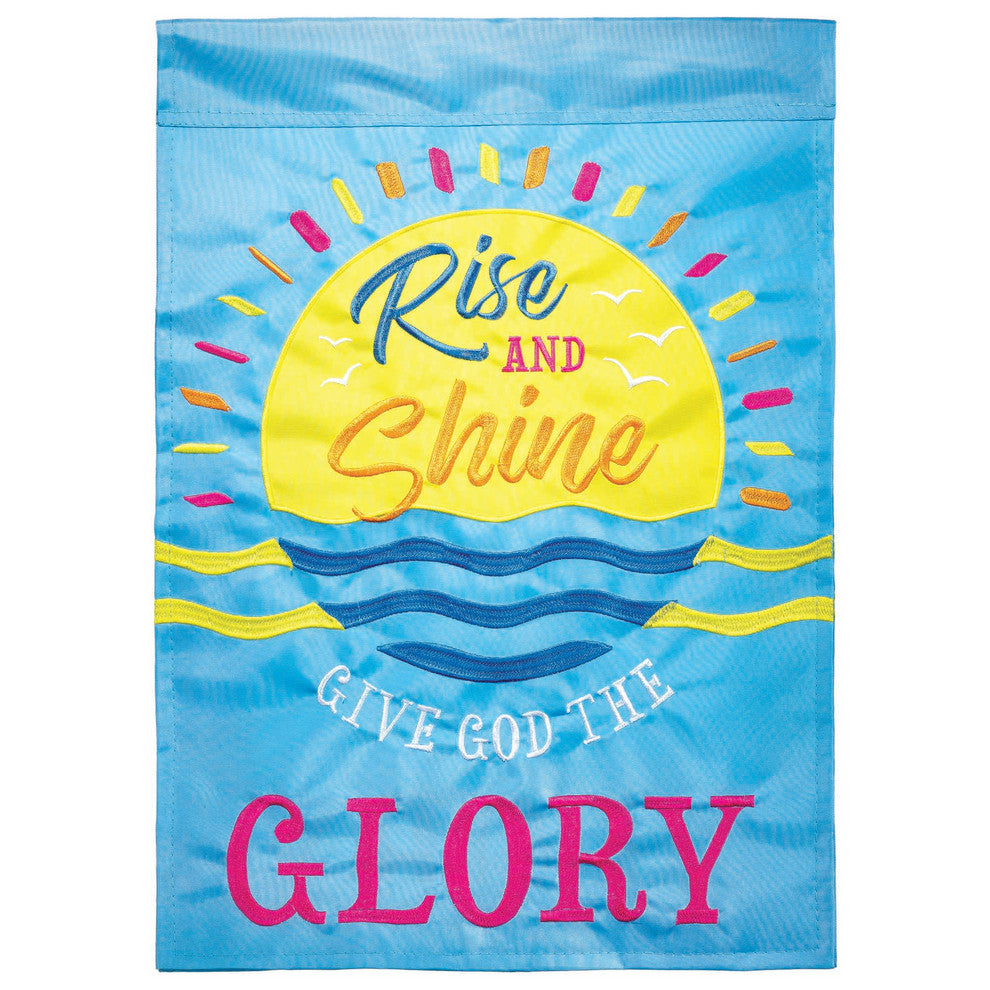 Flag Double Applique Rise And Shine Give  Polyester Garden