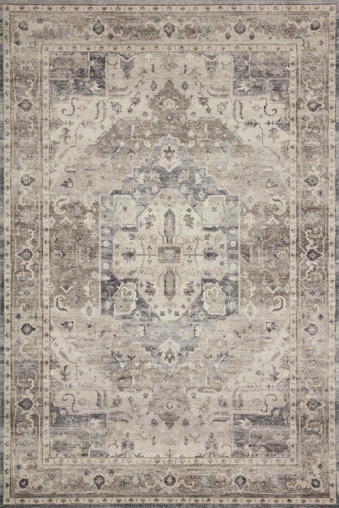 Loloi II Hathaway Printed Steel / Ivory Area Rug, 2'-0" X 5'-0"