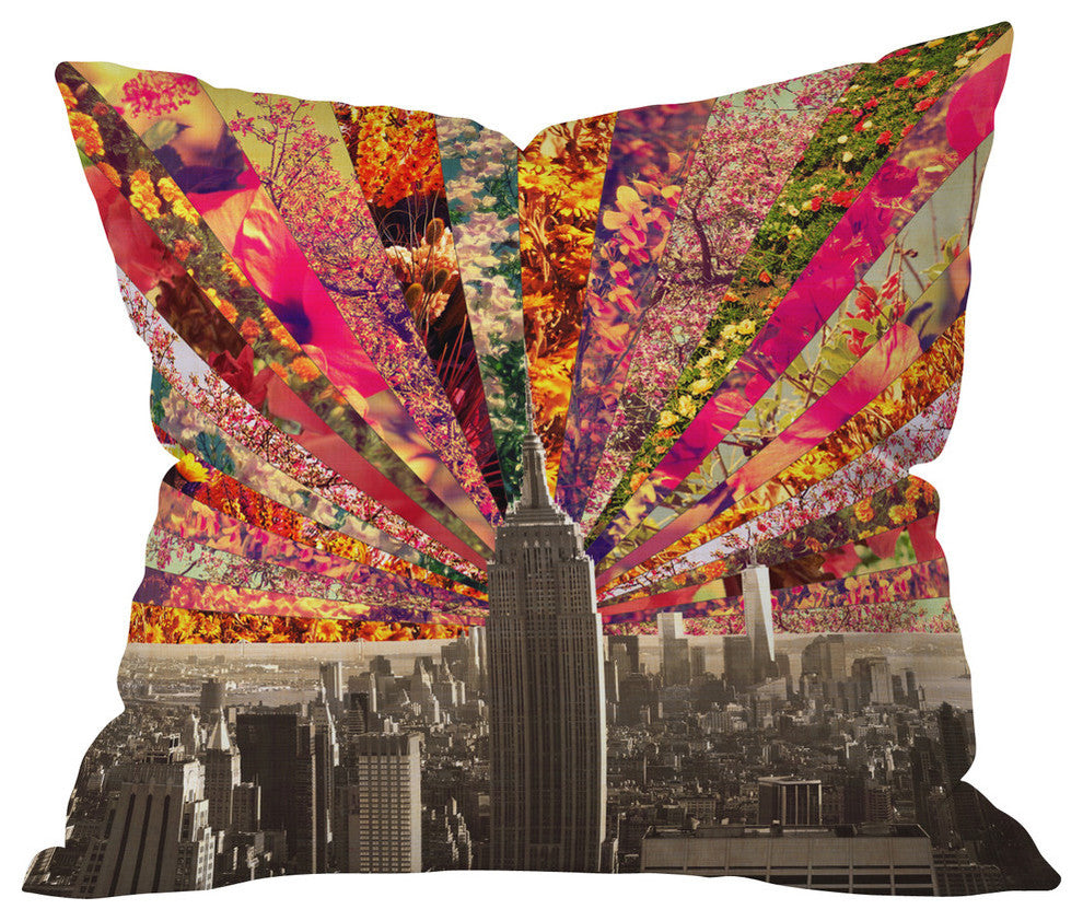 Bianca Green Blooming NY Outdoor Throw Pillow, 26x26x7