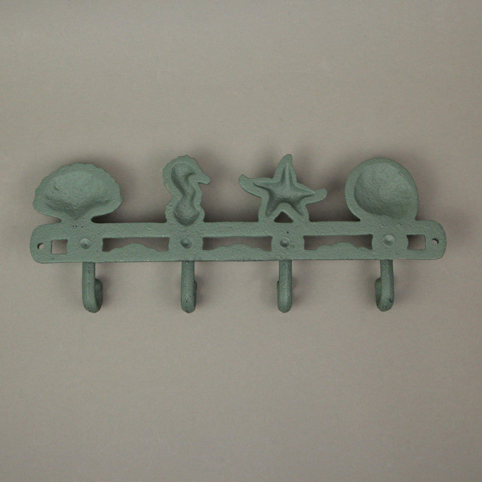 Cast Iron Starfish Seahorse Sea Life Wall Hook Decorative Towel Coat Rack Decor