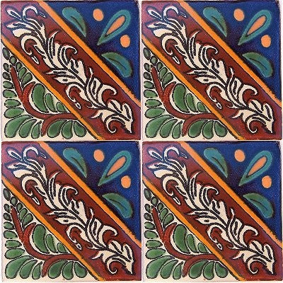 6x6 4 pcs Morelia Talavera Mexican Tile