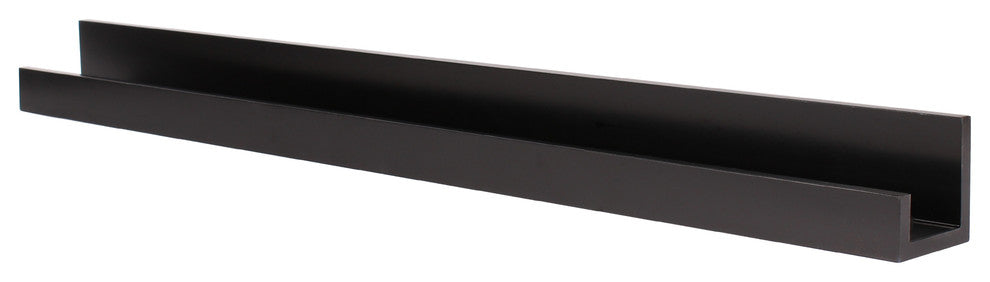 Levie Wooden Picture Ledge Wall Shelf, Black 42