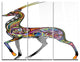 "Colorful Antelope" Digital Metal Wall Art, 3 Panels, 36"x28"