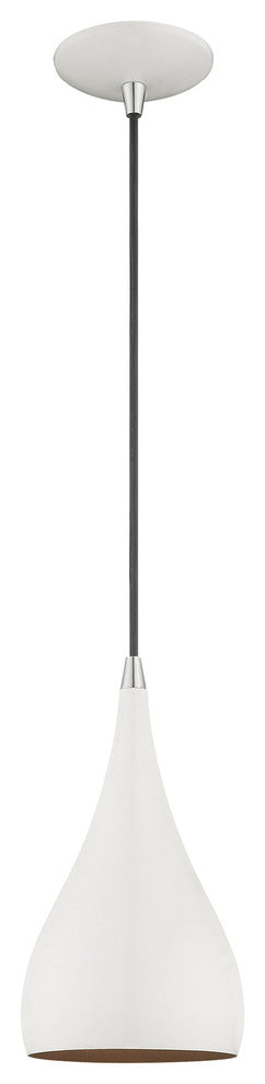 Livex Lighting Shiny White 1-Light Mini Pendant