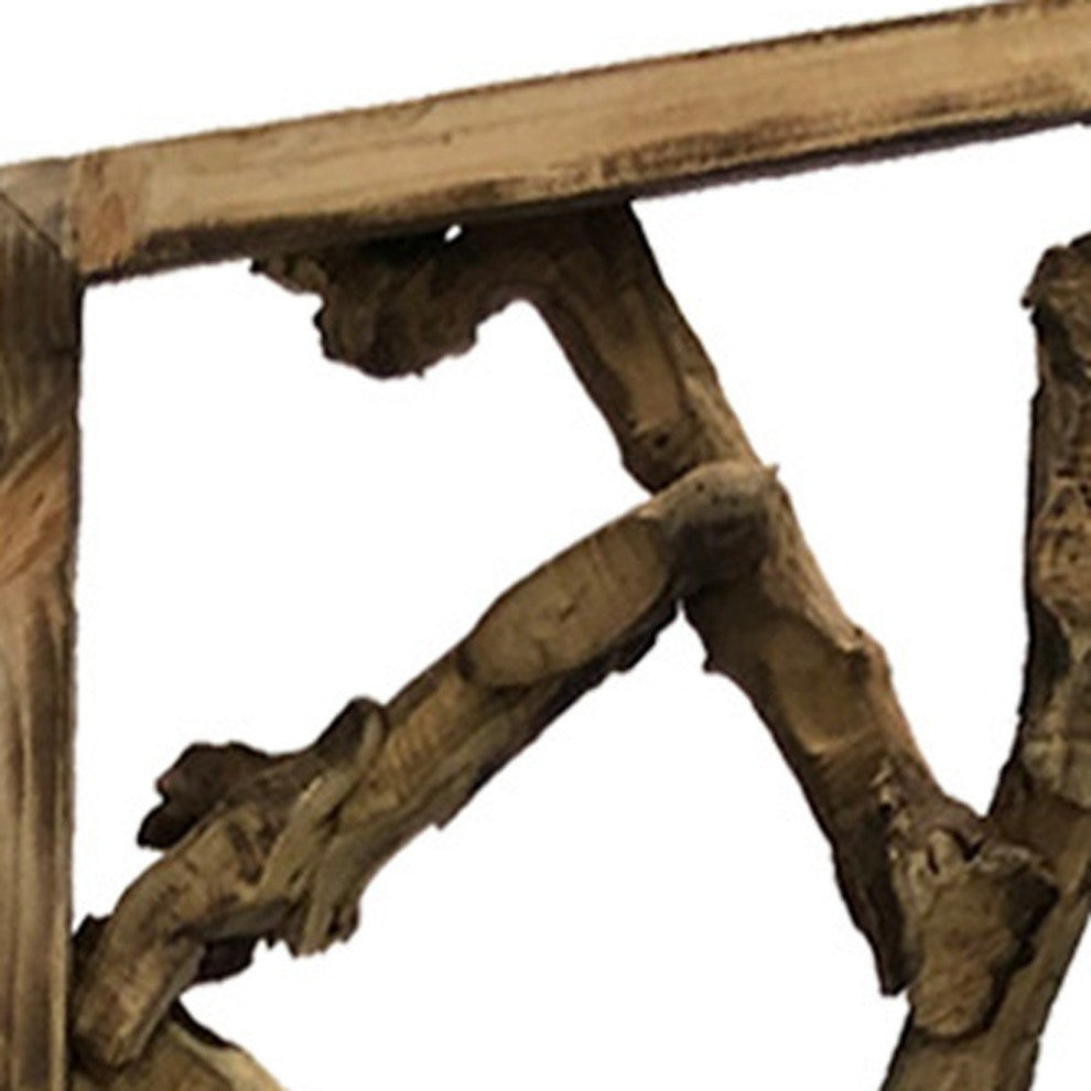 84" Brown Folding 4-Panel Screen Room Divider