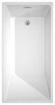 Hannah 59" Freestanding White Bathtub, Brushed Nickel Drain and Overflow Trim