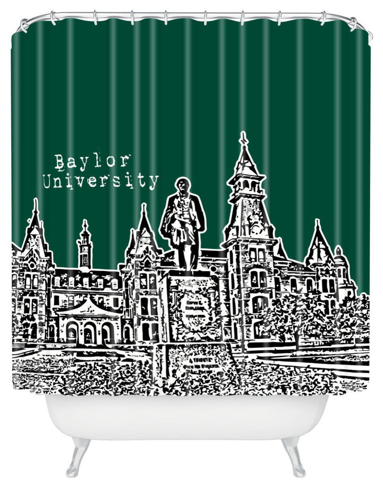Deny Designs Bird Ave Baylor University Green Shower Curtain