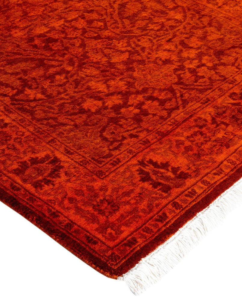Overdyed One-of-a-Kind Hand-Knotted Area Rug Orange, 2' 5" x 17' 10"
