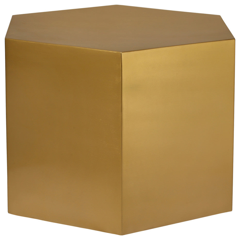 Hexagon Durable Iron Modular Coffee Table, Brushed Gold