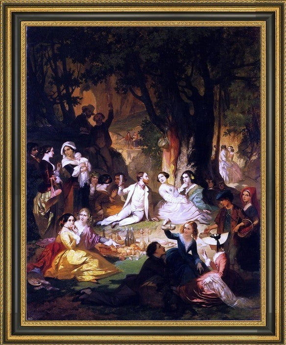 Auguste Glaize Souvenir of the Pyrenees Framed Premium Canvas Print, 20"x25"