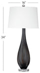 Black Glass Table Lamp - Black