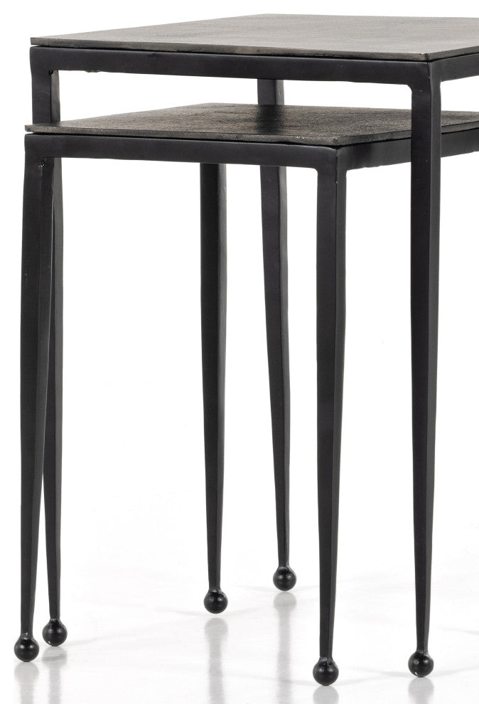 Dalston Nesting End Tables-Raw Black