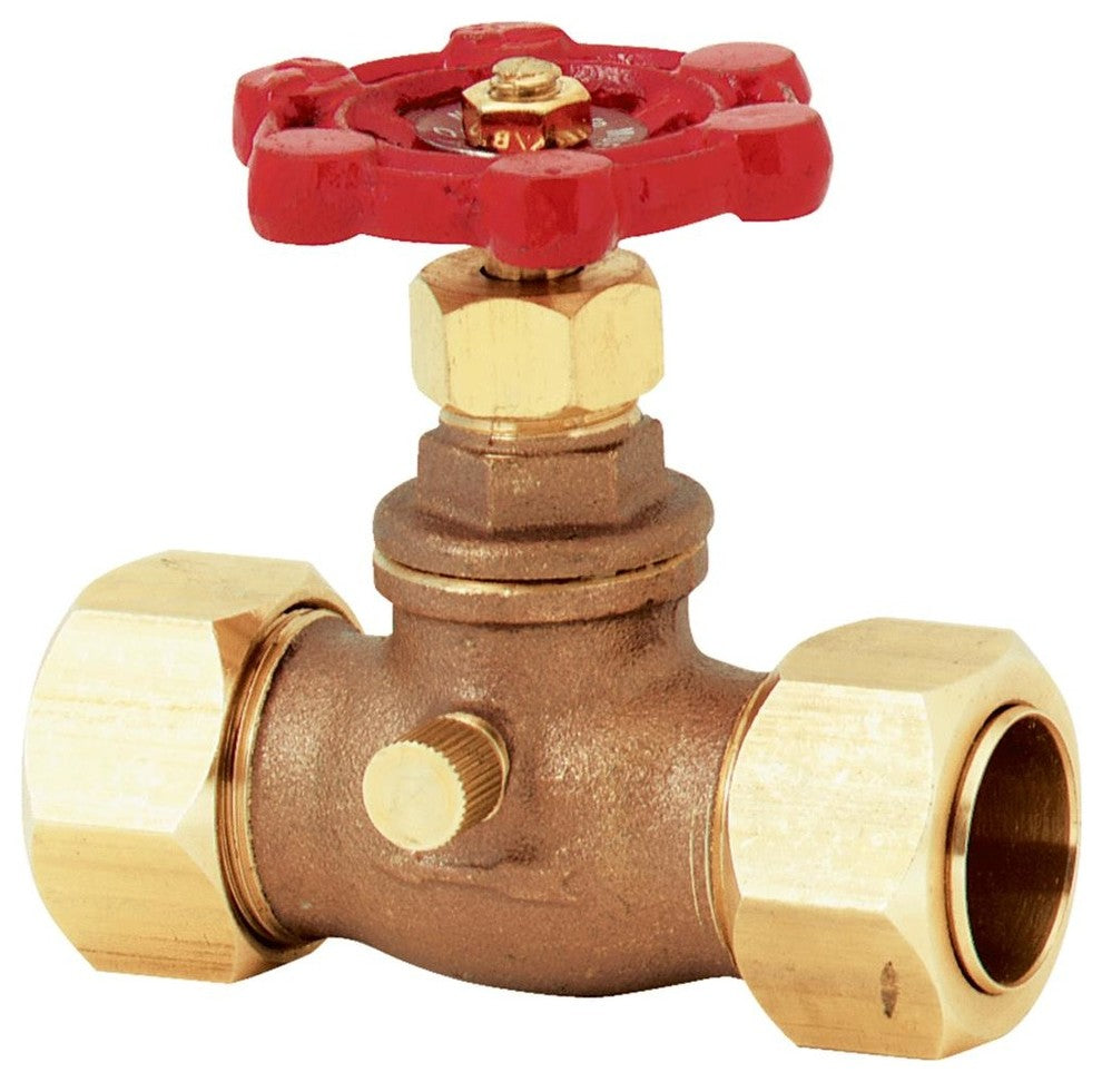 ProLine® 105-614NL Lead Free Stop & Waste Valve w/ Compression Ends, 3/4"