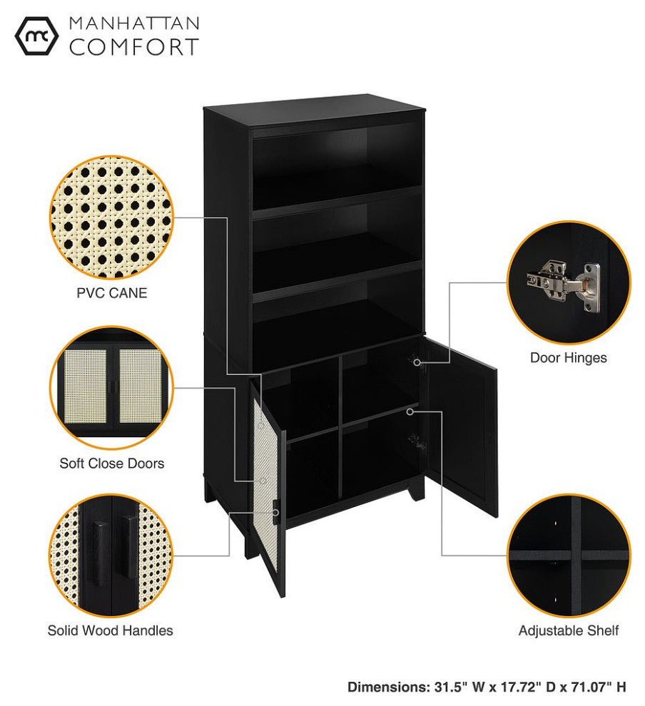 Manhattan Comfort Sheridan Bookcase Cabinet, Set of 2