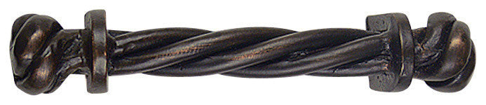 Heavy Twist Cabinet Hardware Pull, Black Iron