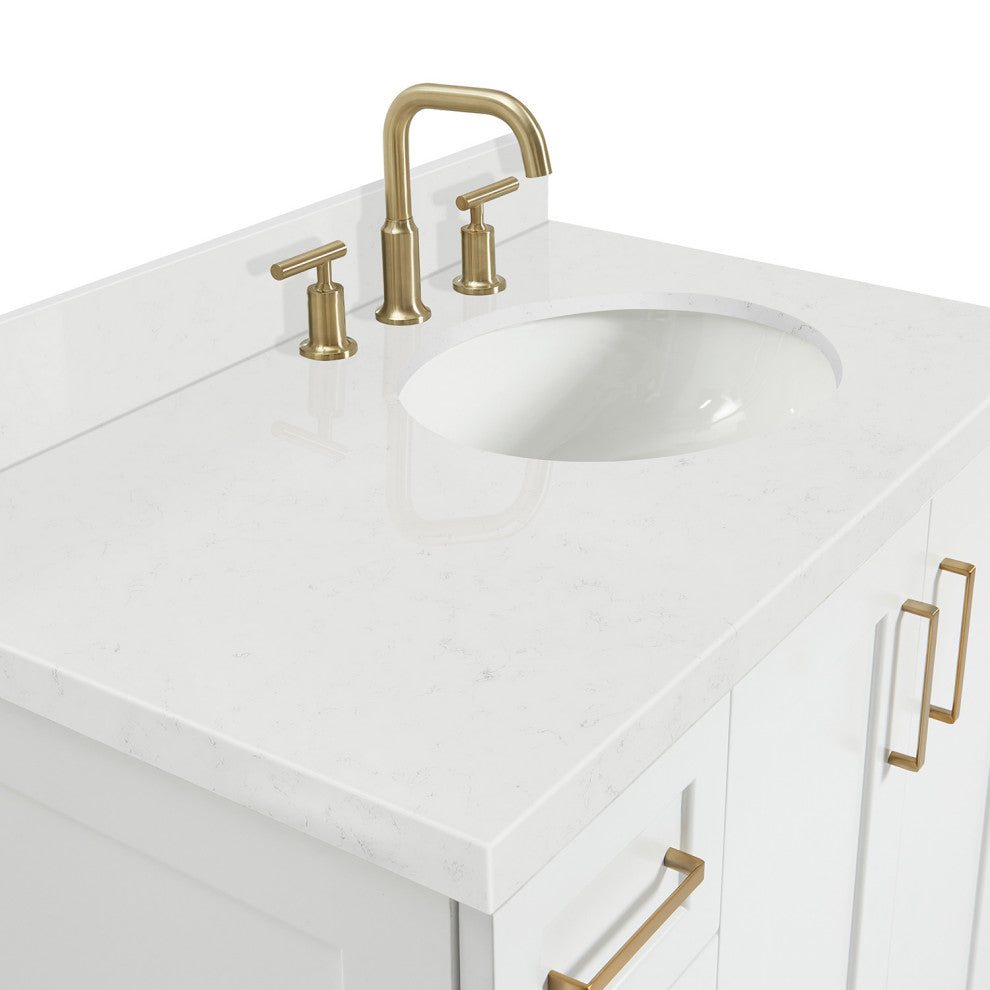 Ariel Taylor 36" Right Offset Single Oval Sink Bathroom Vanity