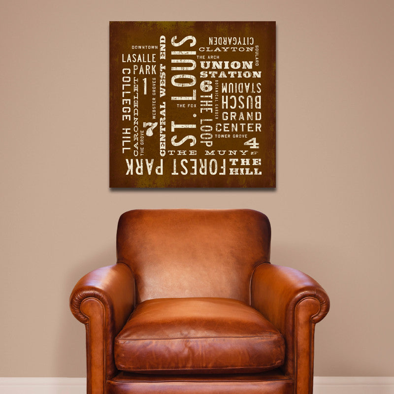 St. Louis Art Sign. St. Louis Wall Art, 24x24