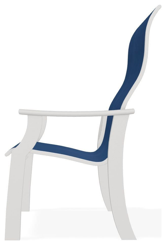 St. Catherine Sling Outdoor Armchair, Cobalt/Snow