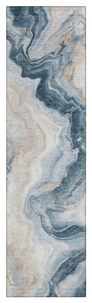Machine Washable Indoor/Outdoor Chantille ACN1862 Beige 2'3" x 7'6" Runner Rug