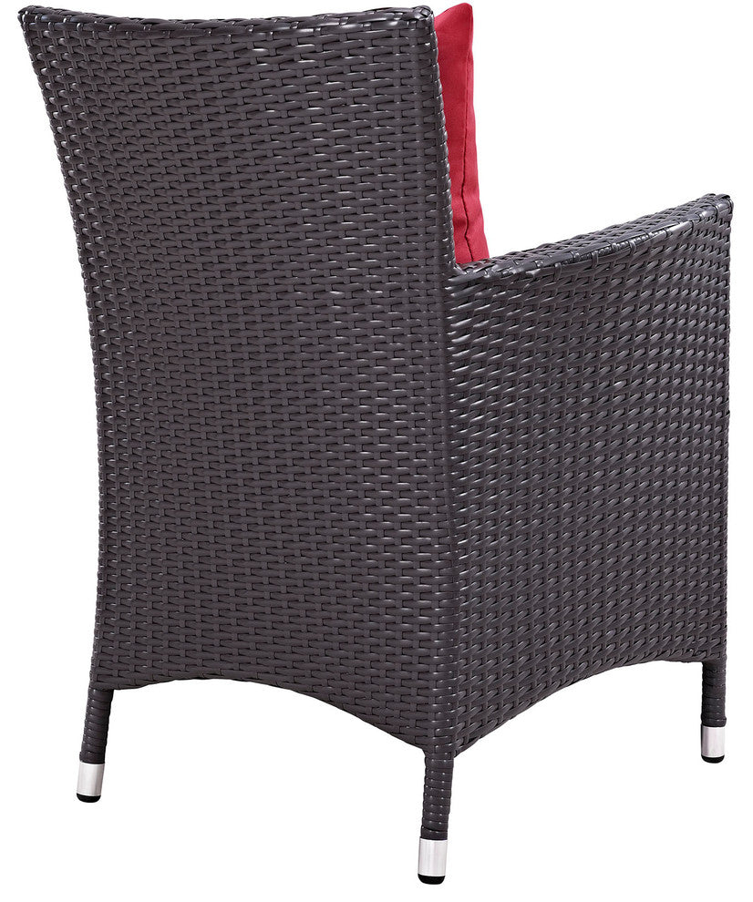 Restaurant Tables and Chairs, "Amadeo" Rattan Bistro Chair, Red